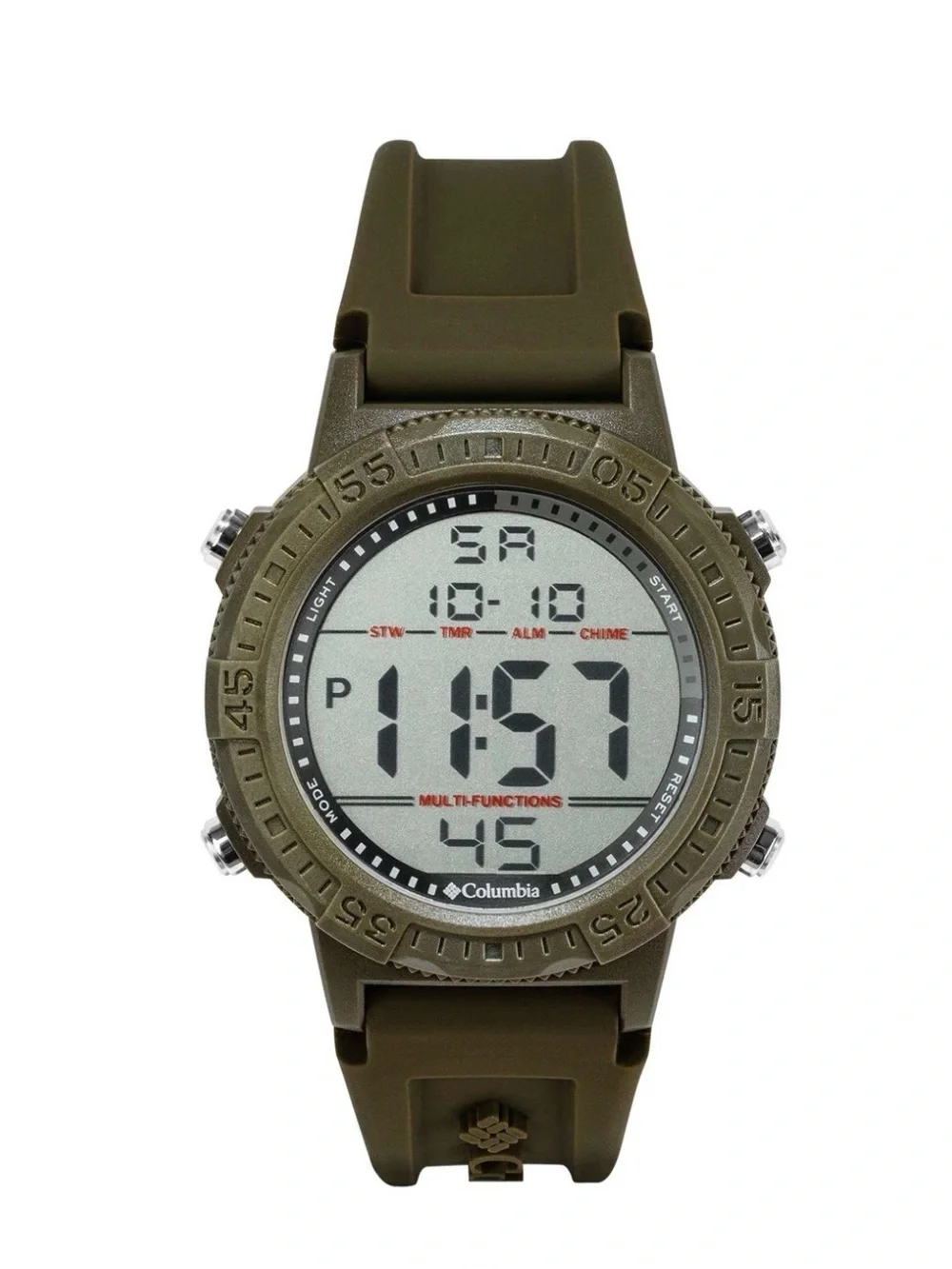 Columbia Exclusive Peak Patrol Quartz Digital Dial Olive Green Strap Men's Watch